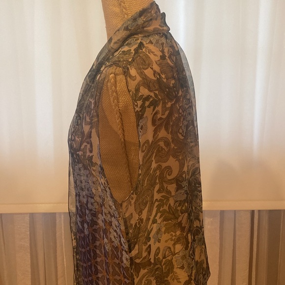 ALBERTA FERRETTI fabulous 100% Silk top with unique design, size 8 - Picture 6 of 16